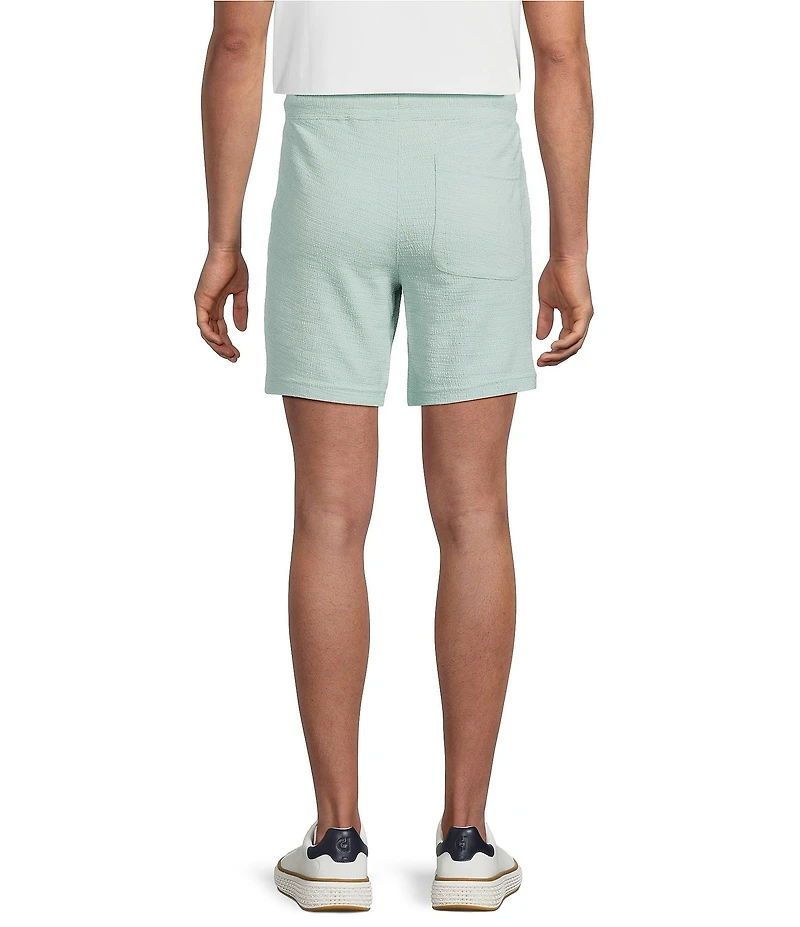 Rowm Flat Front Solid 7#double; Inseam Textured Shorts