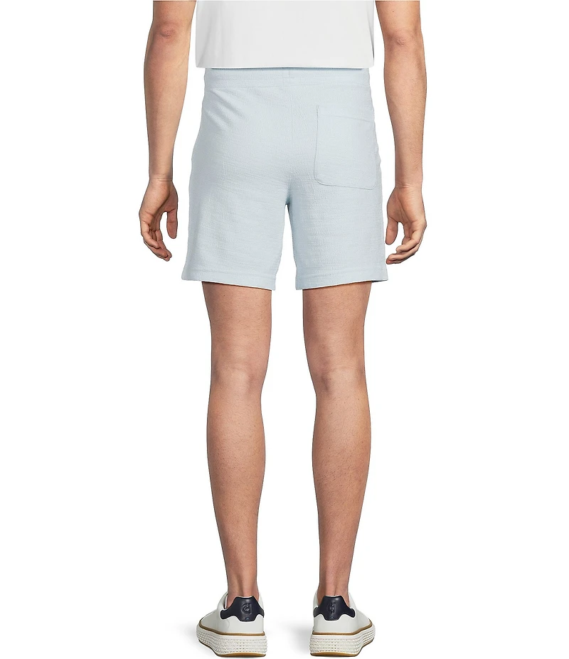 Rowm Flat Front Solid 7#double; Inseam Textured Shorts