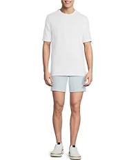 Rowm Flat Front Solid 7#double; Inseam Textured Shorts