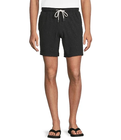 Rowm Flat Front Solid Terry 7#double; Inseam Shorts