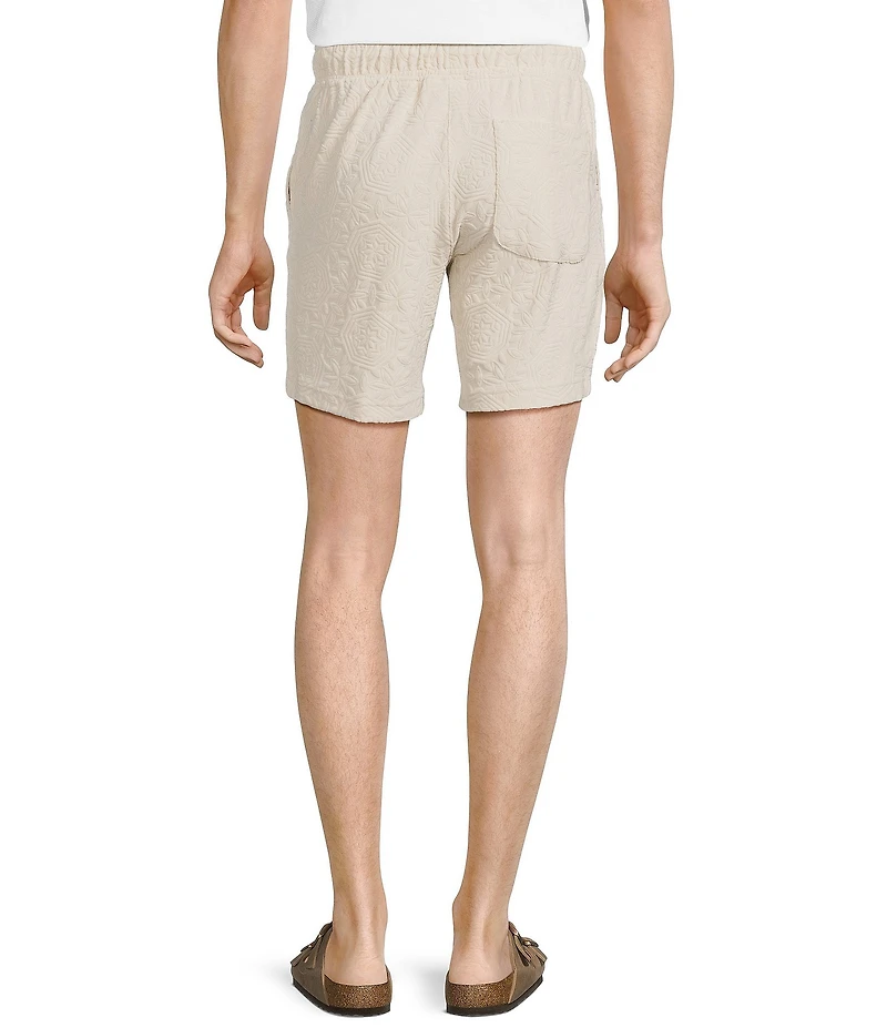 Rowm Flat Front Solid Terry 7#double; Inseam Shorts