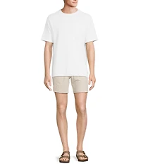 Rowm Flat Front Solid Terry 7#double; Inseam Shorts