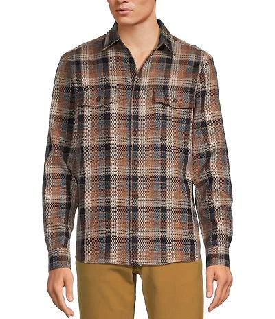 Rowm Long Sleeve Jaspe Large Plaid Button Down Sport Shirt