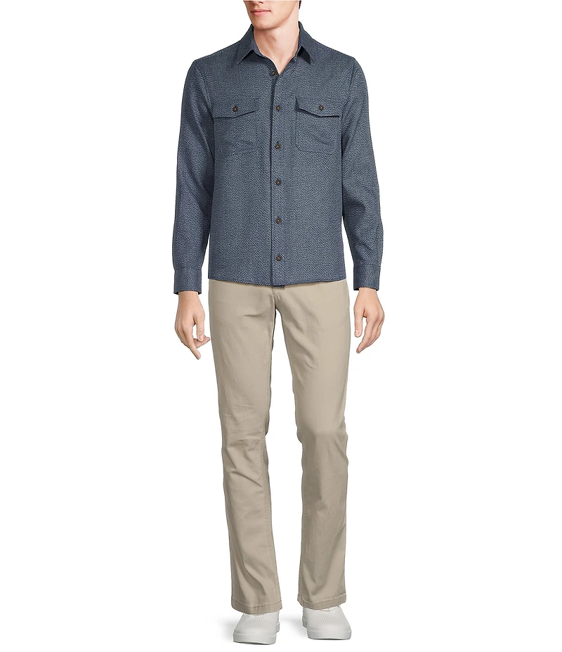 Rowm Long Sleeve 2 Pocket Jaspe Textured Button-Down Sport Shirt
