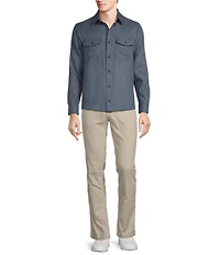Rowm Long Sleeve 2 Pocket Jaspe Textured Button-Down Sport Shirt