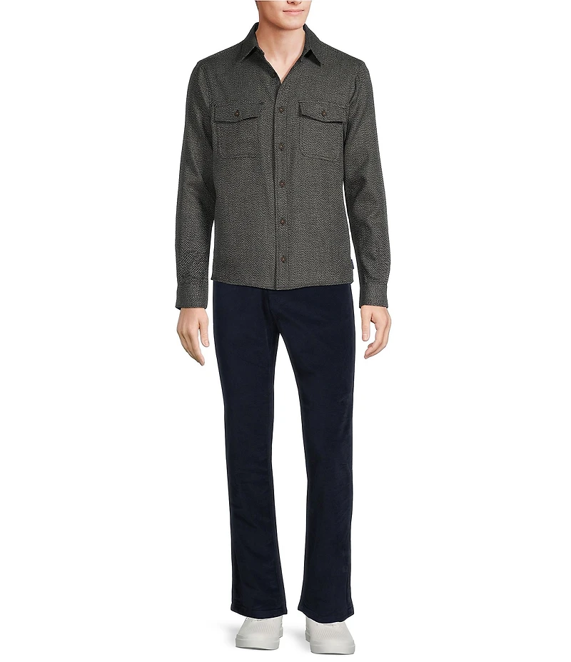 Rowm Long Sleeve 2 Pocket Jaspe Textured Button-Down Sport Shirt