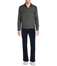 Rowm Long Sleeve 2 Pocket Jaspe Textured Button-Down Sport Shirt