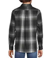 Rowm Long Sleeve 2 Pocket Jaspe Ombre Plaid Button Down Sport Shirt