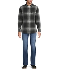 Rowm Long Sleeve 2 Pocket Jaspe Ombre Plaid Button Down Sport Shirt