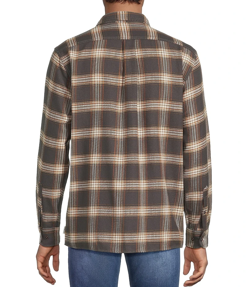 Rowm Long Sleeve 2 Pocket Slub Medium Plaid Button Down Sport Shirt
