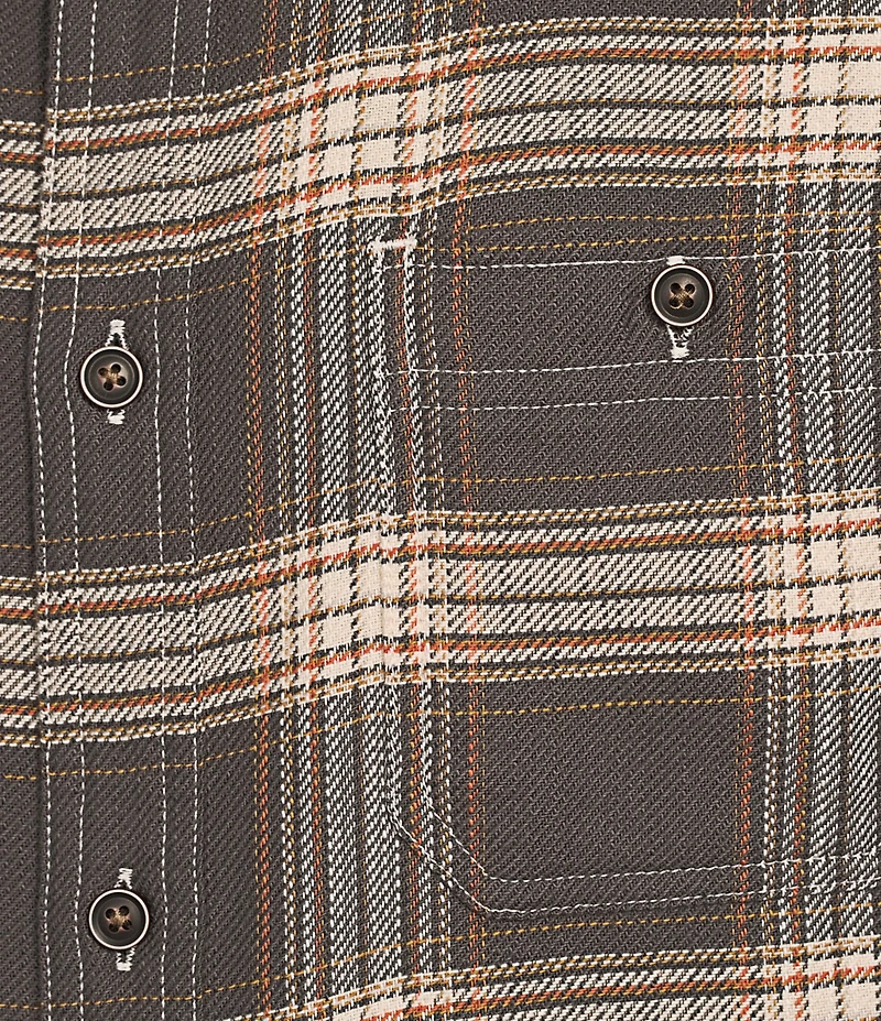 Rowm Long Sleeve 2 Pocket Slub Medium Plaid Button Down Sport Shirt