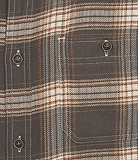 Rowm Long Sleeve 2 Pocket Slub Medium Plaid Button Down Sport Shirt