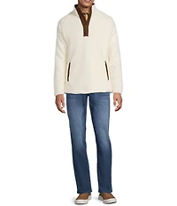 Rowm Long Sleeve Embroidered Fleece Quarter Zip