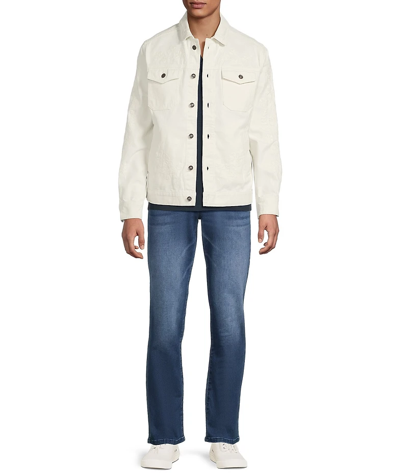 Rowm Long Sleeve Embroidered Shirt Jacket