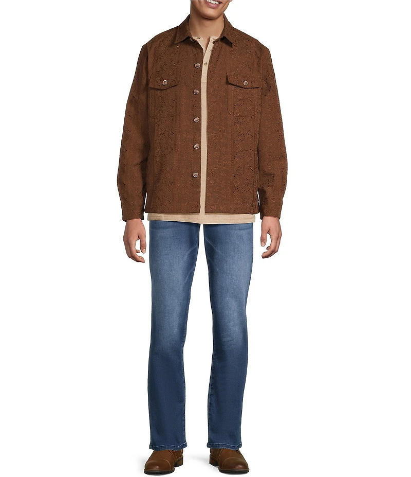 Rowm Long Sleeve Embroidered Shirt Jacket