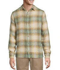 Rowm Long Sleeve Herringbone Large Plaid Woven Shirt