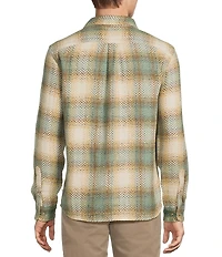 Rowm Long Sleeve Herringbone Large Plaid Woven Shirt
