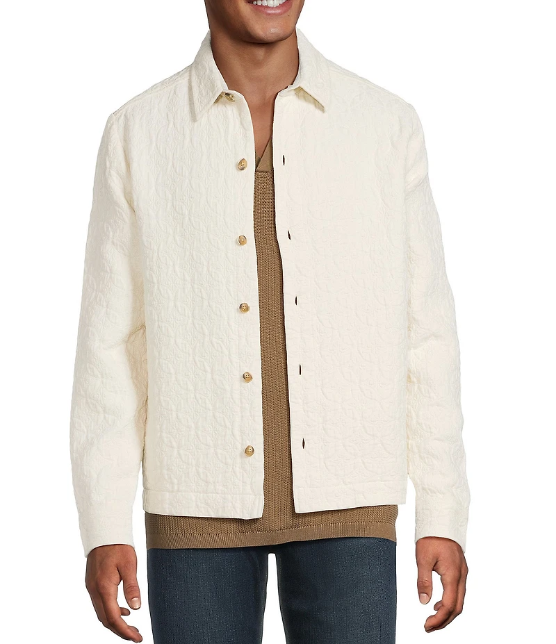 Rowm Long Sleeve Jacquard Shirt Jacket