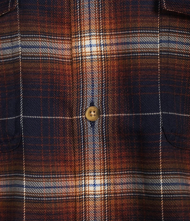 Rowm Long Sleeve Jaspe Dark Large Plaid Button Down Shirt