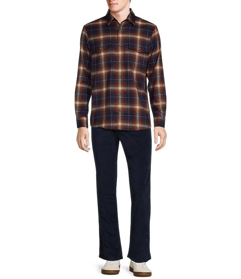 Rowm Long Sleeve Jaspe Dark Large Plaid Button Down Shirt