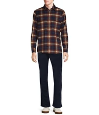Rowm Long Sleeve Jaspe Dark Large Plaid Button Down Shirt