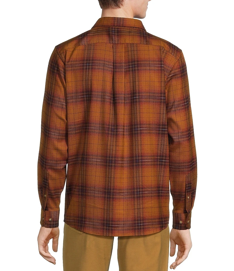 Rowm Long Sleeve Jaspe Dark Large Plaid Button Down Shirt
