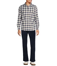 Rowm Long Sleeve Jaspe Medium Plaid Button Down Shirt