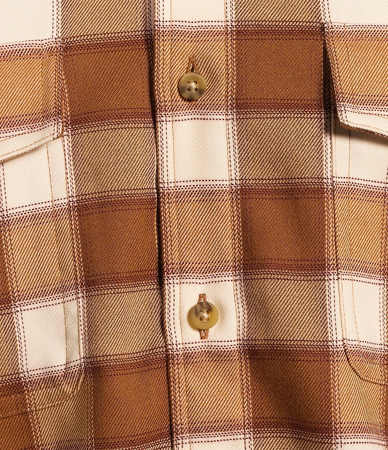 Rowm Long Sleeve Jaspe Small Buffalo Plaid Button Down Shirt