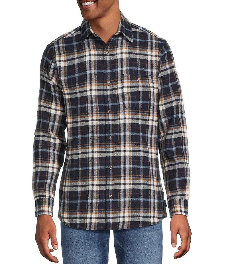 Rowm Long Sleeve Multi Plaid Flannel Shirt