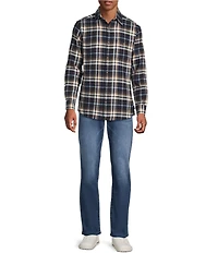 Rowm Long Sleeve Multi Plaid Flannel Shirt