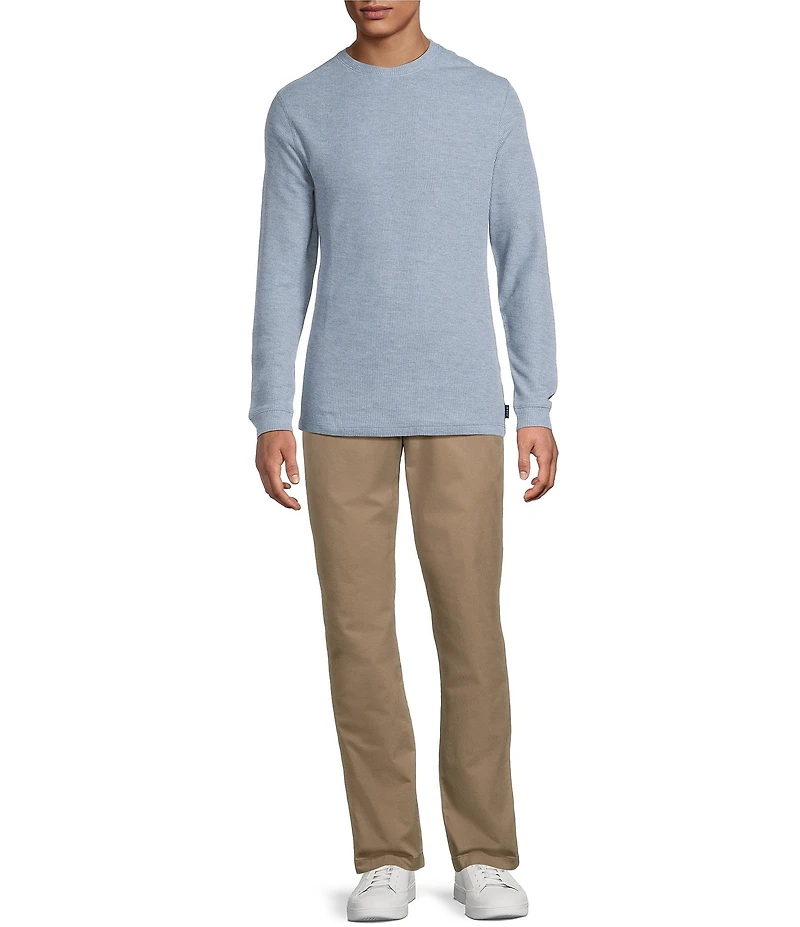 Rowm Long Sleeve Solid Ribbed Crew Shirt