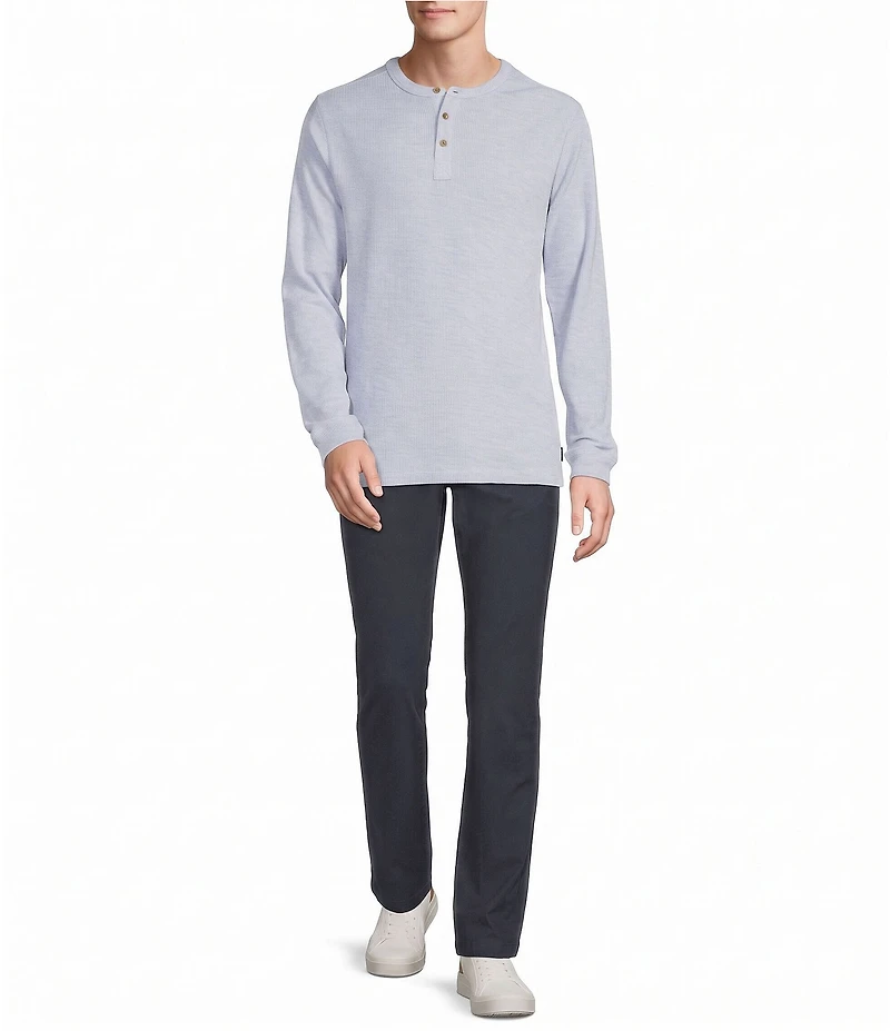 Rowm Long Sleeve Solid Ribbed Henley