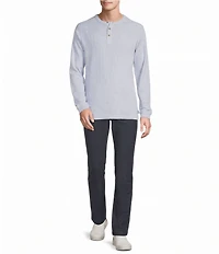 Rowm Long Sleeve Solid Ribbed Henley