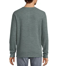 Rowm Long Sleeve Solid Ribbed Henley Pullover