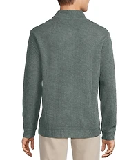 Rowm Long Sleeve Solid Ribbed Textured Q-Zip