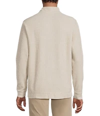 Rowm Long Sleeve Solid Ribbed Textured Q-Zip