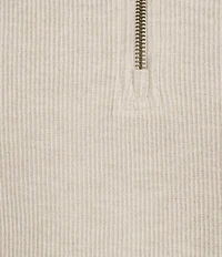 Rowm Long Sleeve Solid Ribbed Textured Q-Zip