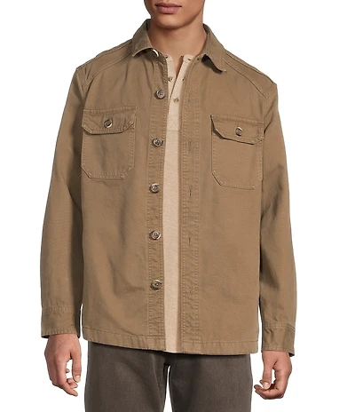Rowm Long Sleeve Solid Shirt Jacket