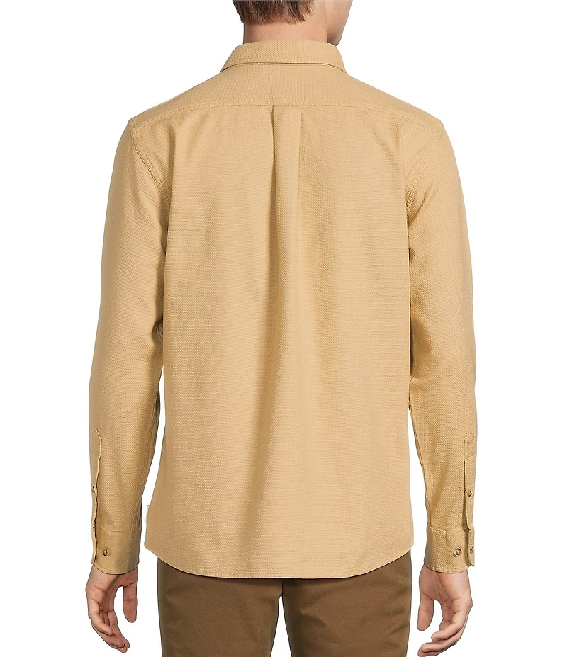 Rowm Long Sleeve Solid Textured Woven Shirt