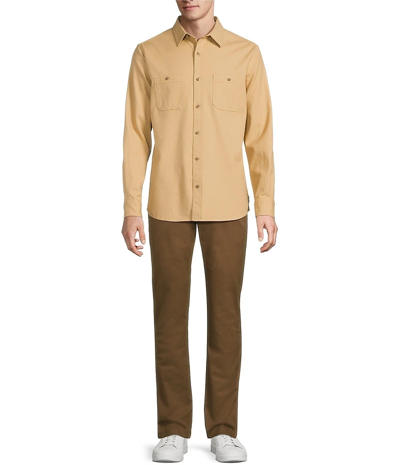 Rowm Long Sleeve Solid Textured Woven Shirt