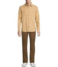 Rowm Long Sleeve Solid Textured Woven Shirt