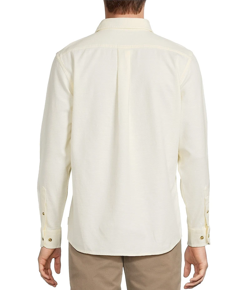 Rowm Long Sleeve Solid Textured Woven Shirt