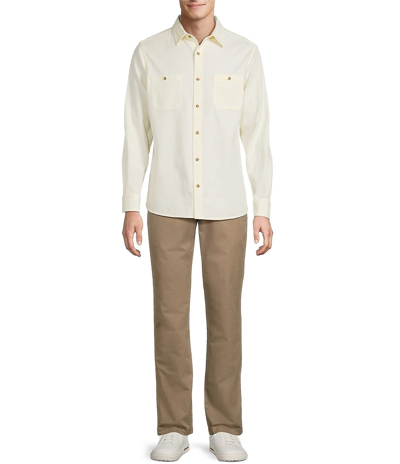 Rowm Long Sleeve Solid Textured Woven Shirt