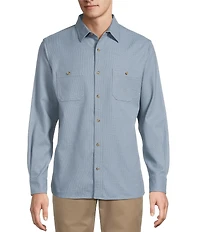 Rowm Long Sleeve Solid Textured Woven Shirt