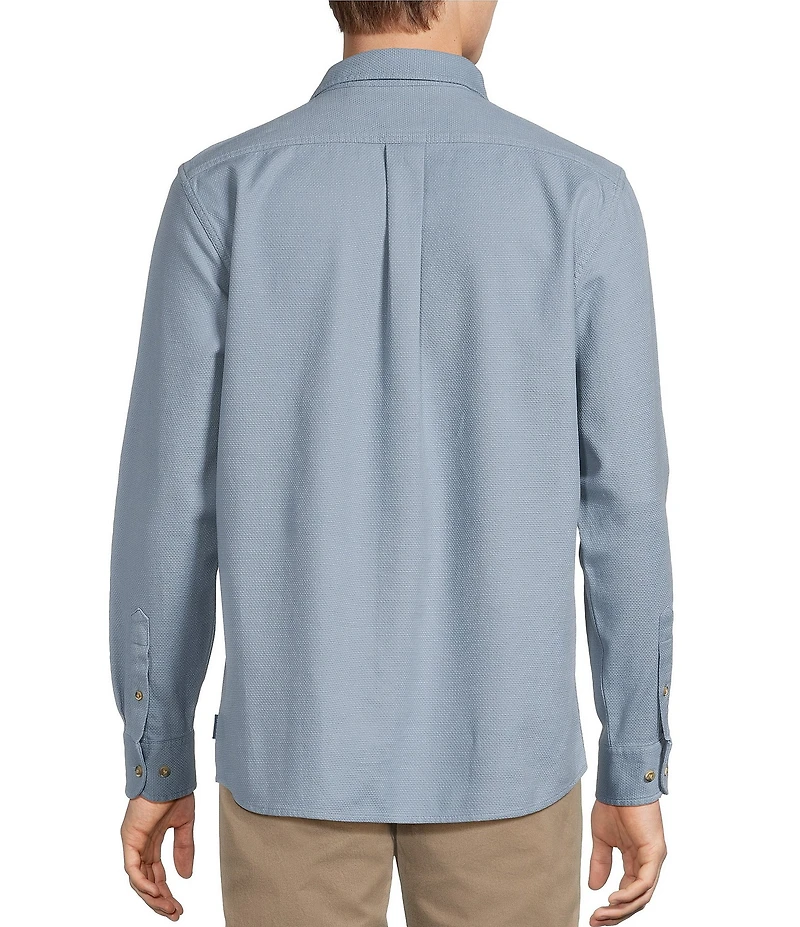 Rowm Long Sleeve Solid Textured Woven Shirt