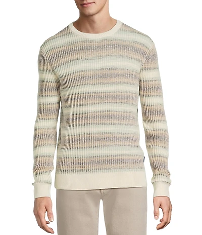 Rowm Long Sleeve Striped Crew Neck Sweater