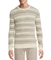 Rowm Long Sleeve Striped Crew Neck Sweater