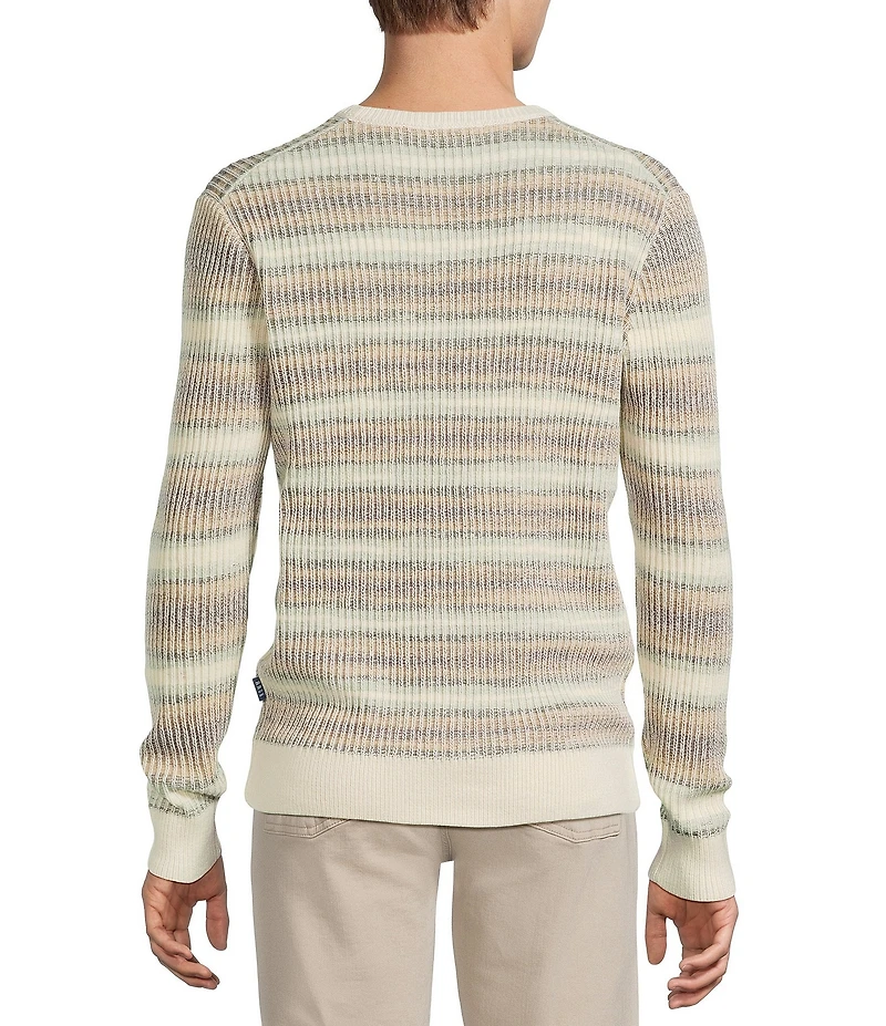Rowm Long Sleeve Striped Crew Neck Sweater
