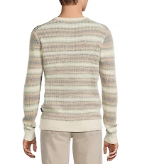 Rowm Long Sleeve Striped Crew Neck Sweater