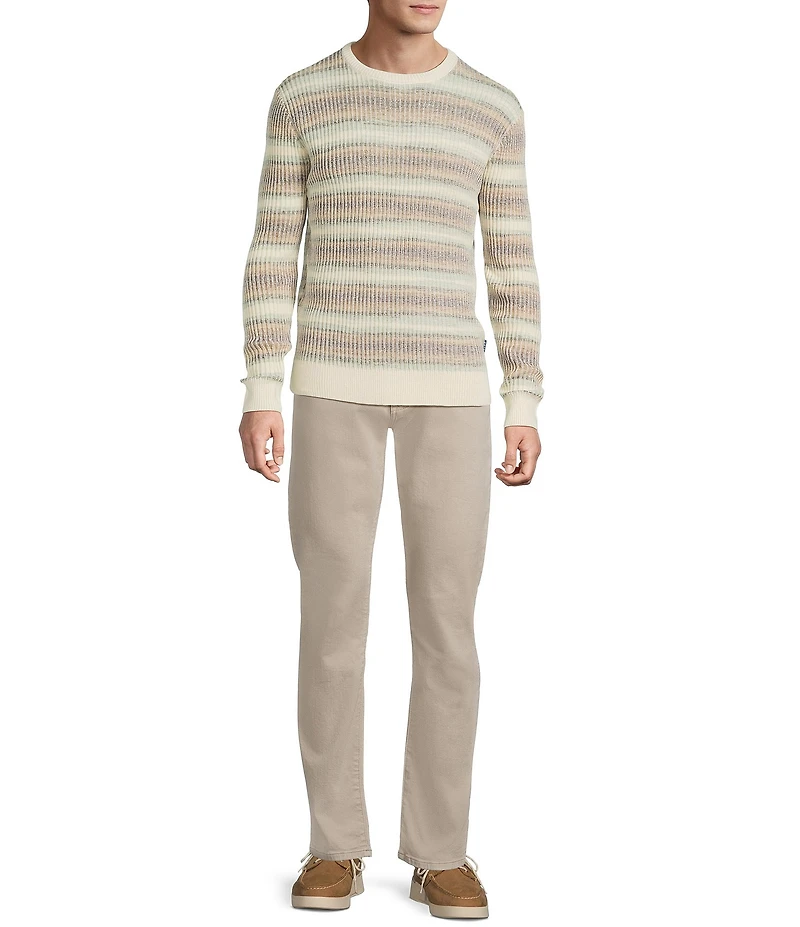 Rowm Long Sleeve Striped Crew Neck Sweater
